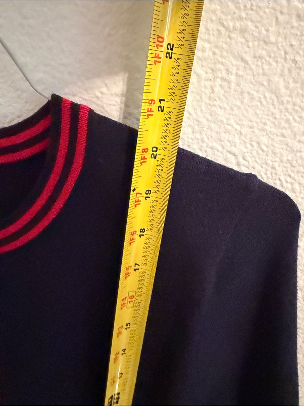 Classic Navy Cardigan with Red Trim - Picture 4 of 5